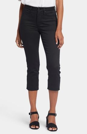 NYDJ Chloe Frayed Hems Crop Jeans in Black at Nordstrom, Size 10