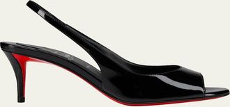 Christian Louboutin 60mm Sofia Z Patent Leather Slingback Pumps