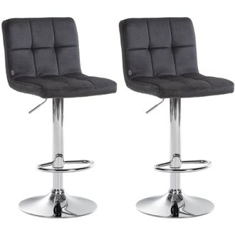Clp Clp - Set De 2 Taburetes De Bar Peru En Terciopelo Negro Cromado