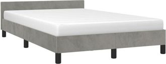 vidaXL Vidaxl - Estructura de cama sin colchón terciopelo gris claro 120x200 cm