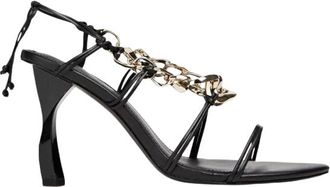 Aje Chain Embellished Black Sandals Size 37