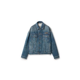 Miu Miu Denim Blouson Jacket, Woman, Navy, Size 36