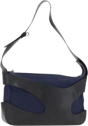 Ferragamo Pre-owned Shoulder Bags, female, Blue, Size: ONE SIZE Pre-owned Canvas Shoulder Bag
