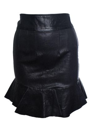 Isabel Marant leather skirt with ruffle stroke