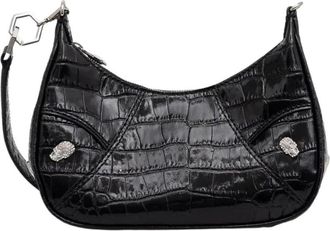 Philipp Plein Gothic Schoudertas - Dames - Schoudertassen - Zwart - ONE Size - Leer - Tassen