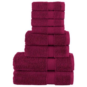 Berkfield Home 8 Piece Premium Towel Set SOLUND Bordeaux 600 gsm in Red