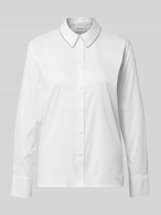 Comma Regular Fit Bluse mit Ziersteinbesatz in Weiss, Gr&ouml;&szlig;e 38