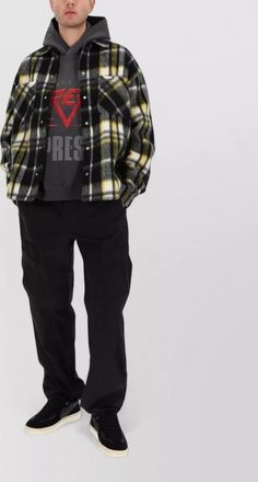 Represent textured oversized shirt jacket