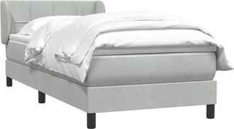 vidaXL Cama Box Spring Con Colch&oacute;n Terciopelo Gris Claro 80x210 Cm Vidaxl