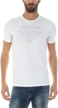 Armani Jeans Sweatshirts - Heren - T-shirts - Wit - XL - Katoen - Tops