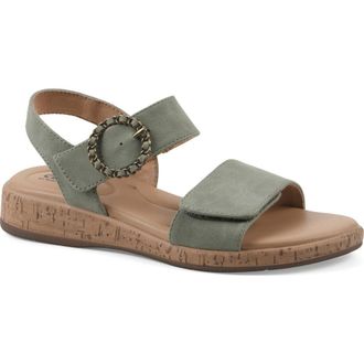 White Mountain Bonique Corck Wedge Sandal in Sage/Nubuck at Nordstrom Rack, Size 9.5