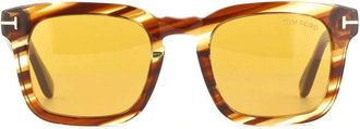 Tom Ford Square Full-Rim Acetate Sunglasses - Brown