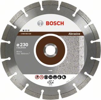 Bosch Diamanttrennscheibe Standard For Abrasive 230x22,23x2,3x10 Mm 2608602619