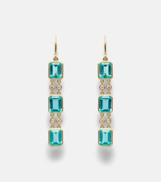 Ileana Makri Sofia 18kt gold drop earrings with apatites and diamonds