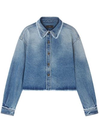 Alanui frayed cropped denim jacket - Blue