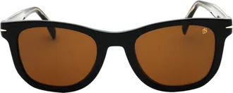 David Beckham Rectangular Plastic Frame Sunglasses - Black