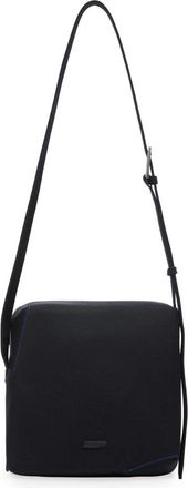Ader Error Cross Body Messenger, male, Black, ONE SIZE, Black Leather Crossbody Bag with Tetraight Design