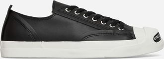 Undercover Women s Toe Logo Leather Sneakers Black