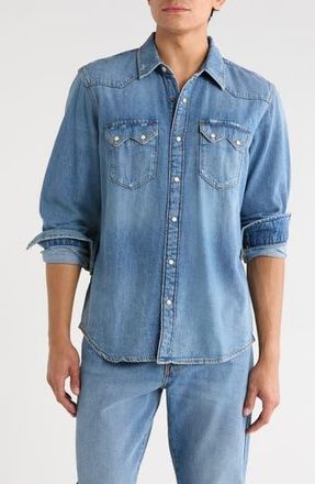 Lucky Brand Sawtooth Western Button-Up Shirt in Steel Shadow at Nordstrom Rack, Size Xx-Large