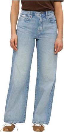 Calvin Klein Dames Jeans The Wide Leg - Dames - Loose Fit Jeans - Blauw - W26 - Jeans