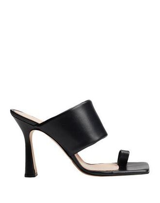 8 by YOOX HEELED LEATHER W/ PADDED STRAP SANDALS
