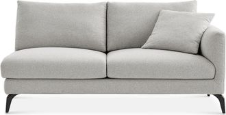 Castlery Spill-Resistant 2 Seater Sofa with Removable Frame and Cushion Covers and Black Legs - Grey | Lena by Castlery