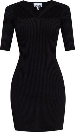 Ganni Jurk met Cut-Outs - Dames - Korte kleedjes - Zwart - XS - Kleedjes