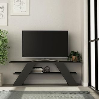 Decortie Decortie - Farfalla Modern tv Stand Multimedia Centre tv Unit With Shelves 120cm - Anthracite Grey - Anthracite Grey