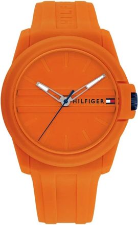 Tommy Hilfiger Accessoires, Heren, Oranje, ONE Size, Horloge met siliconen band