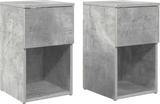 vidaXL Mueble Cama 2 Uds. Gris Hormig&oacute;n 29 X 31,5 X 49 Cm Vidaxl