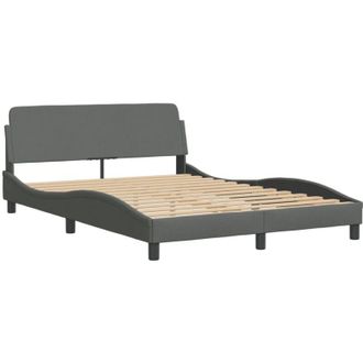 vidaXL Cama Sin Colch&oacute;n Tela Gris Oscuro 140x190 Cm Vidaxl