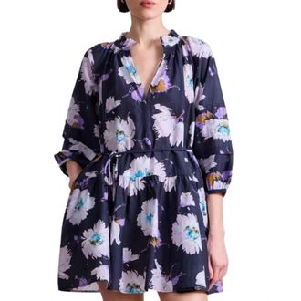 Apiece Apart Womens Trinidad Mini Dress In Senna Floral Navy