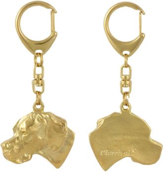 OEM Pointer I - Llavero Ba&ntilde;ado En Oro Con Perro, Decoraci&oacute;n Para Bolsos, Accesorio De Lujo De Art-dog