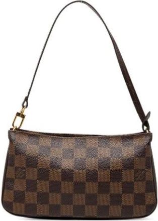 Louis Vuitton Pre-owned Navona Schoudertas - Dames - Vintage Schoudertas - Bruin - ONE Size - Leer - Vintage