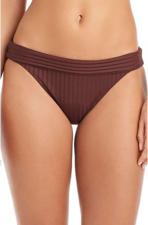 Sanctuary Banded Rib Hipster Bikini Bottoms in Espresso at Nordstrom, Size X-Large