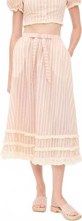 For Love & Lemons Naomi Midi Skirt In Red