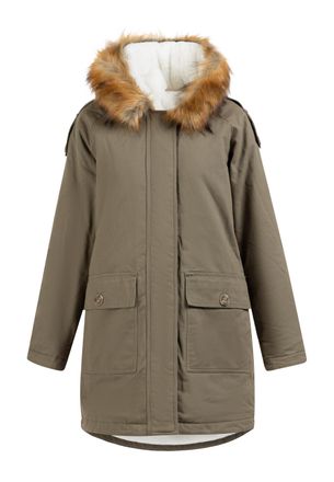 Dreimaster Dreimaster Winter parka Dames Olijf Wit