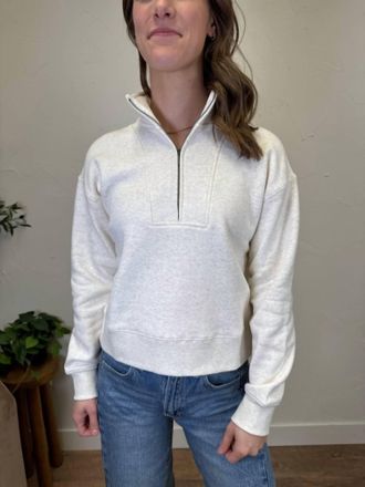 Thread & Supply Serenity Fleece 1/4 Zip Pullover In White