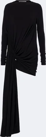 Sportmax Asymmetric gathered jersey minidress
