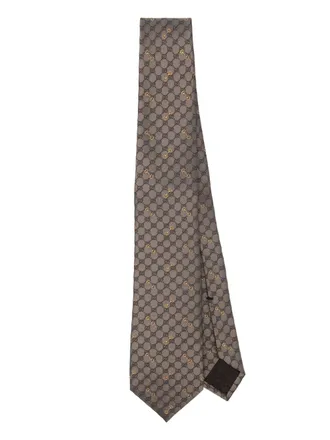 Gucci GG jacquard silk tie - men - Silk/Silk/Cupro - One Size - Brown
