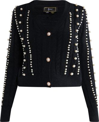 Faina Vest met parels Dames zwart