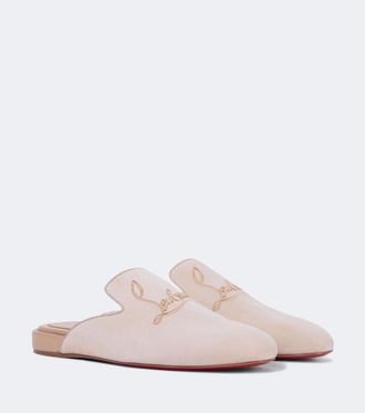 Christian Louboutin Navy Coolito Flat mules