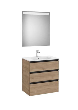 Roca Pack Mueble The Gap 700x460 3 Cajones + Espejo Eidos Nogal
