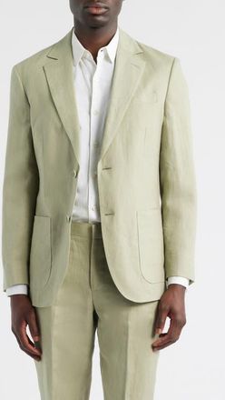 Nordstrom Henrik Trim Fit Solid Italian Linen Suit Separate Jacket in Green Seagrass at Nordstrom, Size 52 Xl