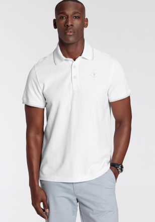 DELMAO Poloshirt DELMAO, Herren, Gr. 4XL (68/70), weiss (wei&szlig;), Piqu&eacute;, Obermaterial: 100% Baumwolle, unifarben, Basic, regular fit, Rippb&uuml;ndchen, Shirts Polo