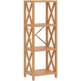vidaXL 4-Tier Shelf 40x30x112 cm Solid Wood Oak vidaXL