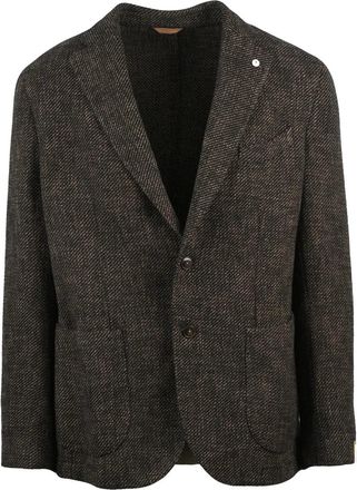 L.B.M. 1911 Textured Cotton and Wool Jacket with Rounded Silhouette
