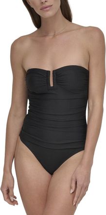 DKNY Shirred Bandeau Swimsuit