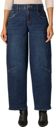 Wit & Wisdom High Waist Barrel Jeans in Indigo at Nordstrom, Size 16