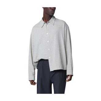 STUDIO NICHOLSON Nostra Long Sleeve Shirt - Heren - Casual Overhemden - Grijs - XL - Katoen - Overhemden